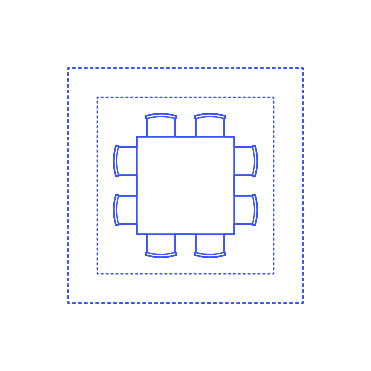 Layouts Dining Rooms Square Casual Medium Line Tracing Svg Vector Free Vectors